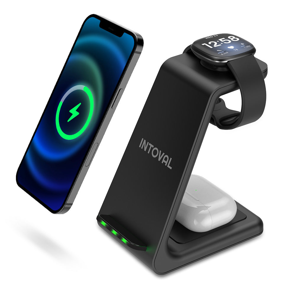 Intoval Charging station for Fitbit (V3,Black)